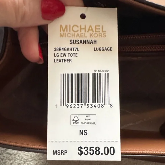 Michael Kors Susannah Large Tote-Chocolate Brown Tote with Gold Accents - Picture 6 of 6